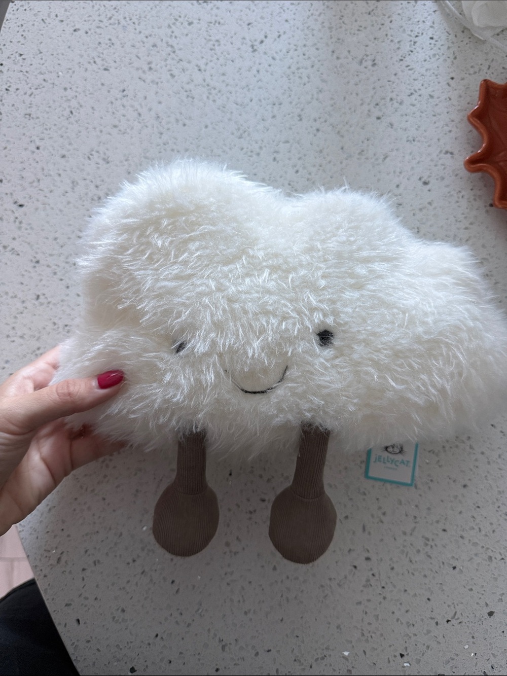 Jellycat Cream Fluffy Cloud Plush with Brown Legs ☁️
